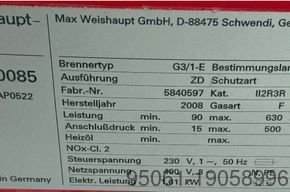 WEISHAUPT: G3/1-E /// 6300kw Weishaupt G3 - 630kw