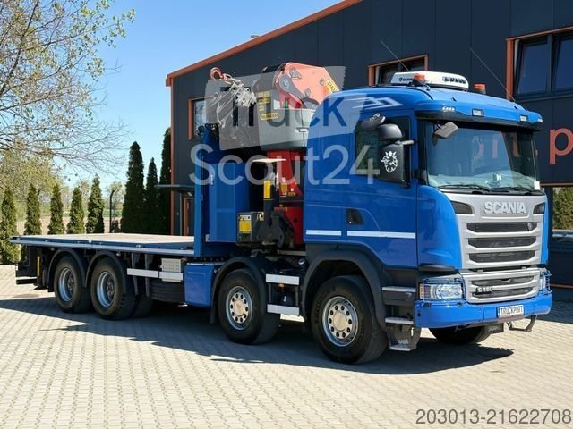 LKW mit Pritsche (offen) SCANIA G450 8x4 Pritsche mit Kran Palfinger PK76002 EH gebraucht