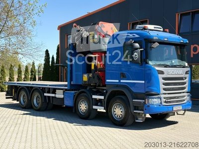 LKW mit Pritsche (offen) SCANIA G450 8x4 Pritsche mit Kran Palfinger PK76002 EH gebraucht
