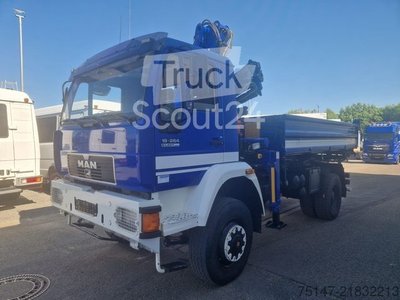 Dreiseitenkipper LKW MAN 18.264 FAK 4x4 Meiller Kipper + Kran Allrad AHK gebraucht