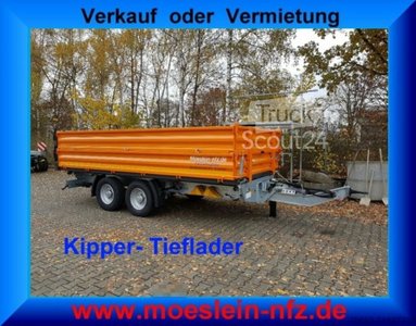 Kippanhänger Möslein TTD11- BA Orange  neuer Tandem 3- Seitenkipper Tiefladermit Bordwand- Aufsatz-- Neufahrzeug -- neu