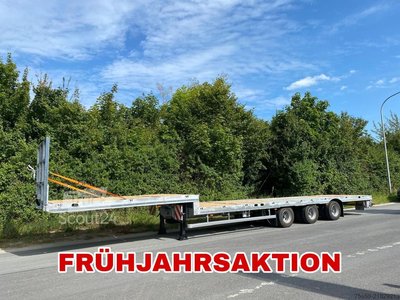 Auflieger mit offener Pritsche Möslein ST 3-Plato 9,4  3 Achs Satteltieflader Plato 45 t GGfür Fertigteile, Baumaschinen