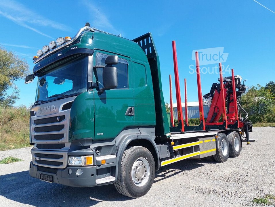 Holztransporter Scania R490 6x4 Euro 6 Kurzholz Palfinger AHK (2) gebraucht