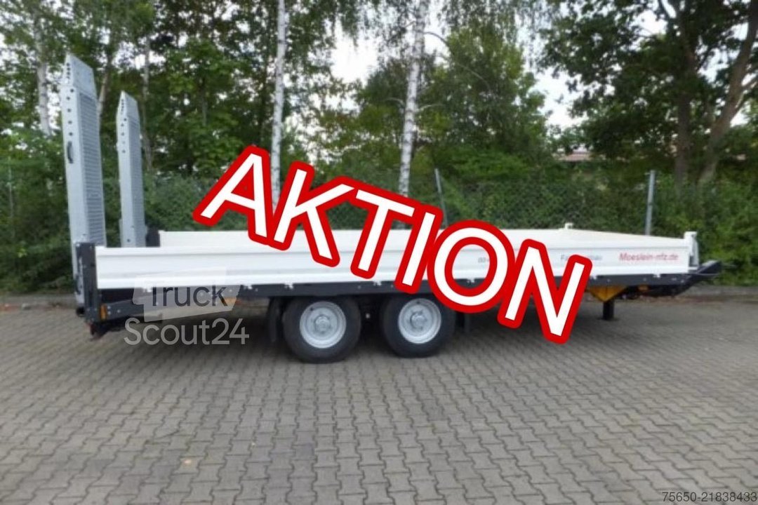 Tieflader Anhänger Möslein TTT 11 5,2 BR Weiß  Neuer Tandemtieflader mit Breiten Rampen neu