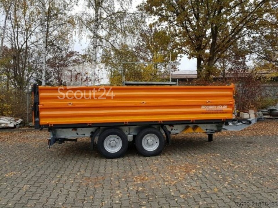 Kippanhänger Möslein TTD13- BA Orange  13 t Tandem Kipper Tiefladermit Bordwand- Aufsatz-- Neufahrzeug -- neu