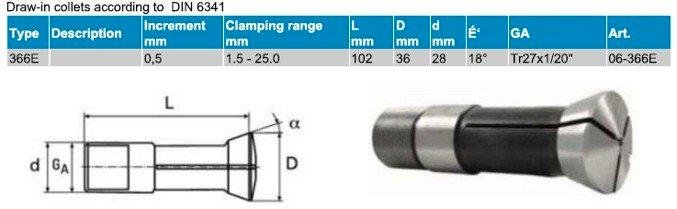 Clamp type 366E, for lathe Weiler MD ua.