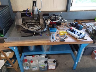 Eigenbau 3+1-Achsen CNC-Fräsmaschine aus Stahl, 2,2KW-Spindel