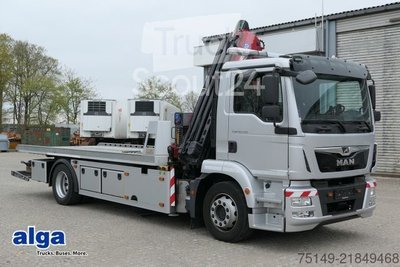 Autotransporter LKW MAN 18.290 TGM BL 4x2, Kran, Seilwinde, Brille, Funk gebraucht