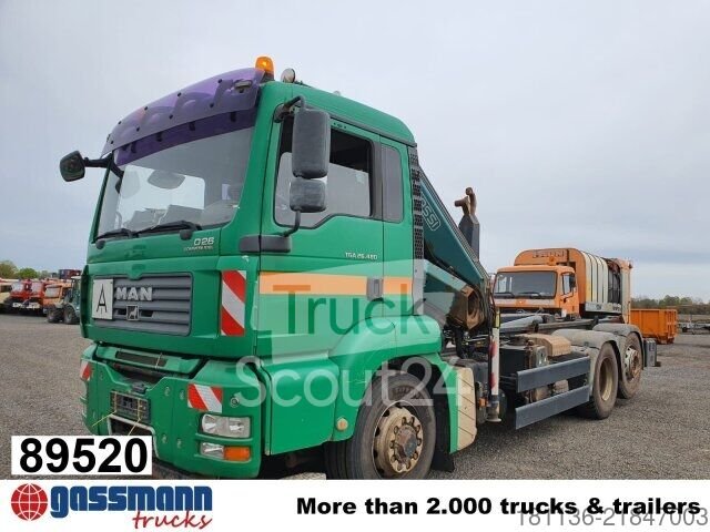 Abrollkipper MAN TGA 26.480 6x4H-4 BL, HydroDrive, Lenk-/Lift, Kran gebraucht