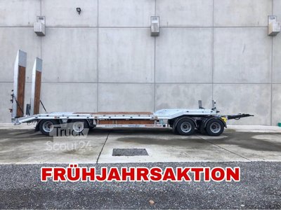 Tieflader Anhänger Möslein T 4 VB H1 1 neuer 4 Achs Tieflader hydraulischen Rampen neu