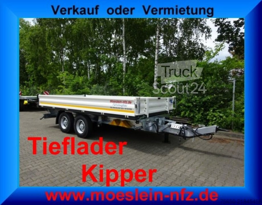 Kippanhänger Möslein TTD 13 Weiß  13 t Tandem 3- Seitenkipper Tieflader-- Neufahrzeug -- neu