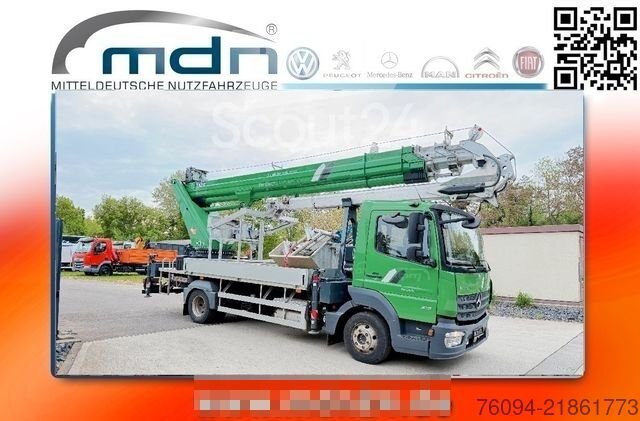 Autokranwagen MERCEDES-BENZ Ategoe 816 Dachdecker Kran BÖCKER 37/4000 Korb gebraucht
