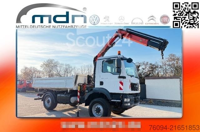 Autokran MAN TGM 13.250 4x4 KRAN FUNK AHK single bereift gebraucht