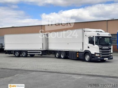 LKW mit Kofferaufbau SCANIA G 450 Getränkekofferzug 2xLBW Lenkachse Retarder gebraucht
