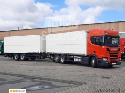 LKW mit Getränkeaufbau SCANIA R 410 Durchlade-Kofferzug 2xLBW Lenkachse Retard gebraucht