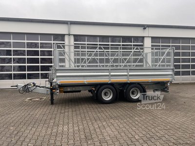 Kippanhänger Möslein TTD 19 AB  19 t Tandemkipper Tieflader, BreitbereifungGitteraufsatz neu