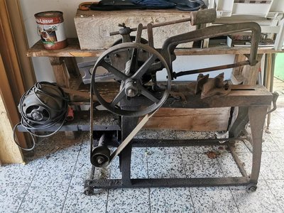 Alte elektrische Bügelsäge Kaltsäge Metallsäge 380V antik