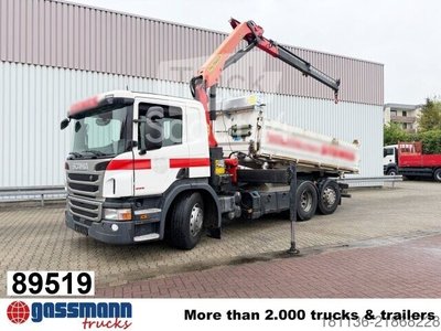 Kipper LKW Scania P 320 6x2/4, Lenk-/Liftachse, Kran Palfinger PK gebraucht