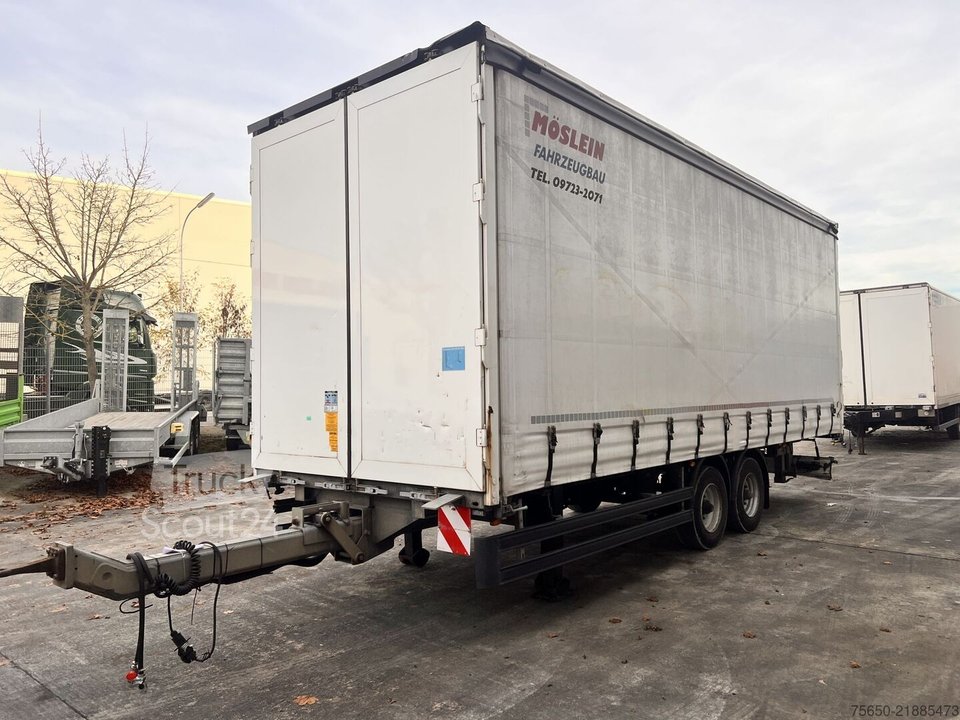 Anhänger mit Pritsche & Plane Möslein TPW 105 D 7,30  Tandem- Schiebeplanenanhänger zum Durchladen gebraucht