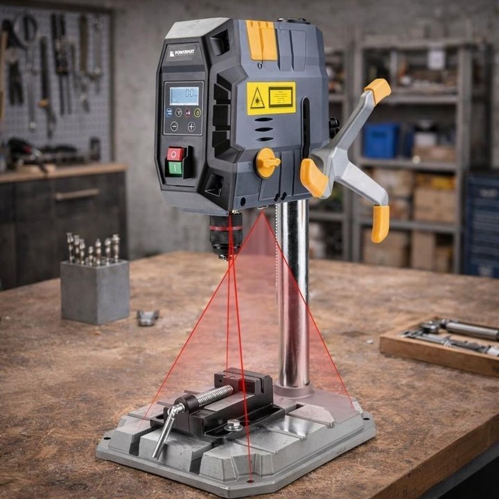 Tischbohrmaschine 1000W Säulenbohrer 2-Gang Laser LED Bohrer