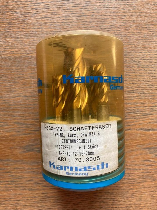 Schaftfräser Set 6x, Fräser HSS, Metallfräser, Durchmesser 6 - 20