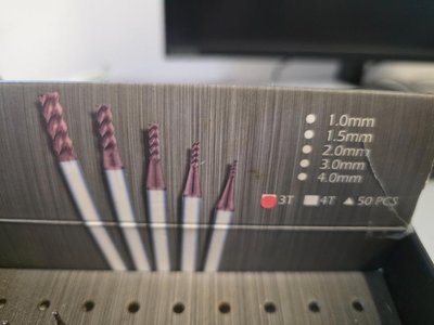 VHM Schaftfräser Satz 50Stk Ø1-1,5-2-3-4 3Schn., fast vollständig
