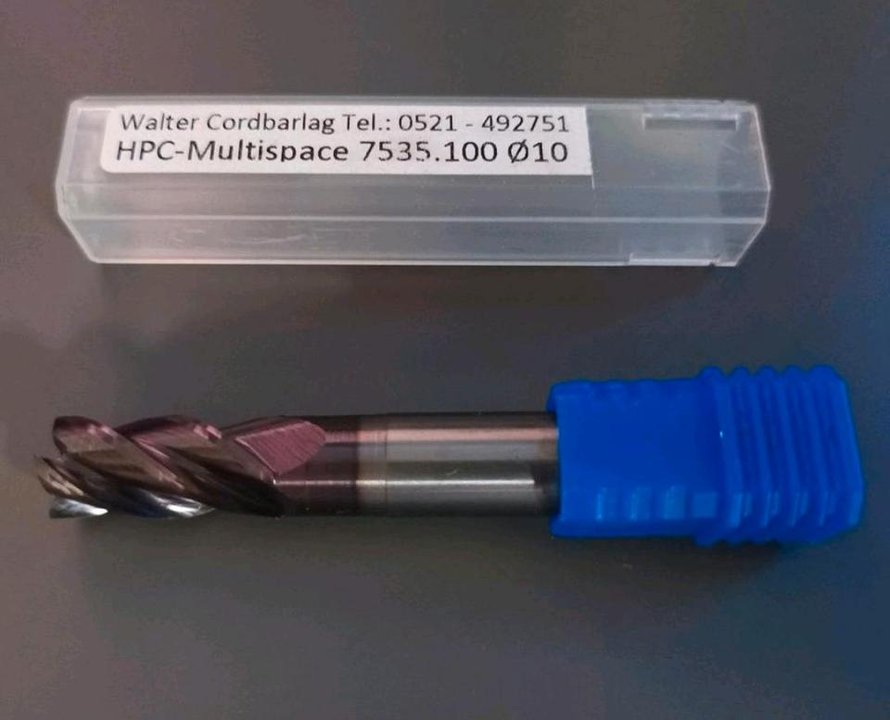 NEU 1x Vhm Schaftfräser HPC Multispace 10mm