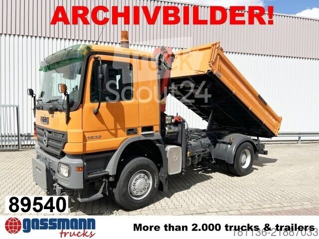 Kipper LKW Mercedes-Benz Actros 1832 AK 4x4, Winterdienstaustattung, Kran gebraucht