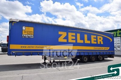 Auflieger mit Pritsche & Plane SCHWARZMÜLLER Megatrailer Coil Verbreiterbar BPW Hubdach gebraucht