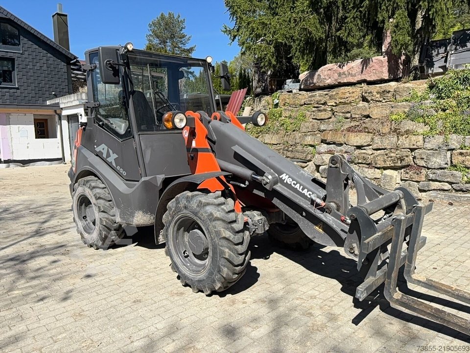 Mecalac Ax 850 with forks and loader-bucket