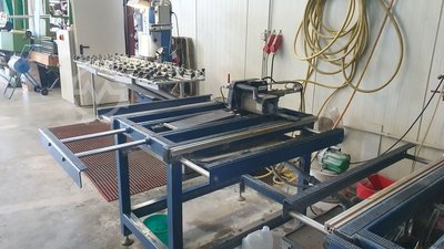 Glassäge Bohle mit Tisch Glassäge
