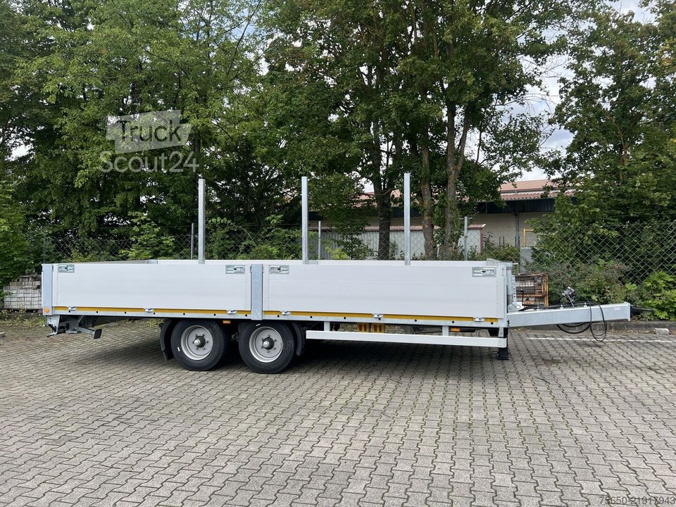 Anhänger mit offener Pritsche Möslein THT 11- G 6,2  Tandem Pritsche- Tieflader mit Rungentaschen neu