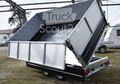 Dreiseitenkipper Anhänger HUMBAUR HTK3500.31 mit Stahl schwarz und Alublechaufsatz neu