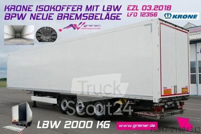 Kofferauflieger KRONE SD 27/ ISOLIERTER KOFFER LBW 2000 kg/BPW gebraucht