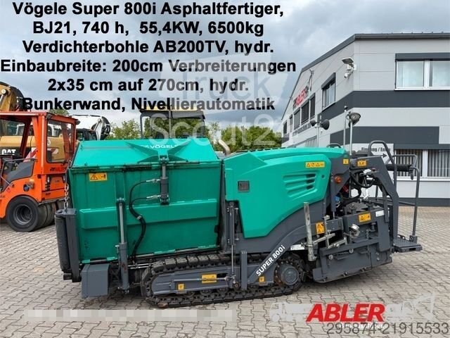 Asphaltmischanlage VÖGELE Vögele Super 800i Asphaltfertiger Nivellierautom gebraucht
