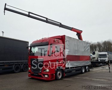 LKW mit Pritsche & Plane MAN TGX 26.510 6x2-4 LL CH Lenka. Kran PK22002 Funk gebraucht