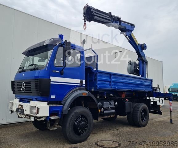 Kipper LKW MERCEDES-BENZ 1838 AK SK Allrad 4x4 Kipper Kran PK11000 Ex-THW gebraucht