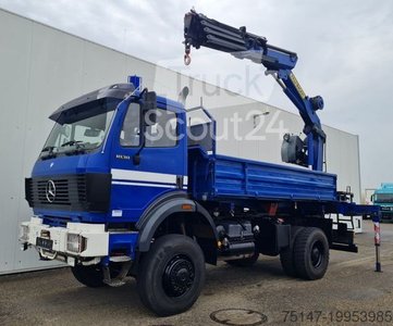 Kipper LKW MERCEDES-BENZ 1838 AK SK Allrad 4x4 Kipper Kran PK11000 Ex-THW gebraucht