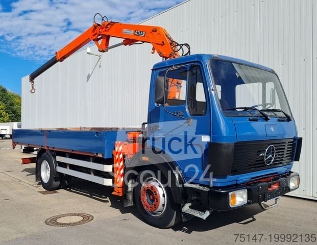 LKW mit Pritsche (offen) MERCEDES-BENZ 1217 Pritsche Kran Atlas AK 3006 B Oldtimer gebraucht
