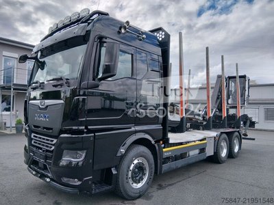 Holztransporter LKW MAN TGX 26.580 6x4 BL Kurzholzaufbau Kran gebraucht