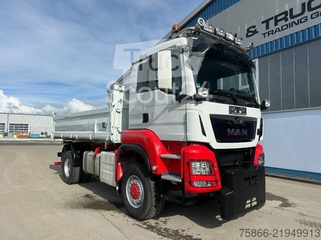 Kipper Truck MAN 18.510 TGS BB 4x4 Snowplow t 40,000kg použitý