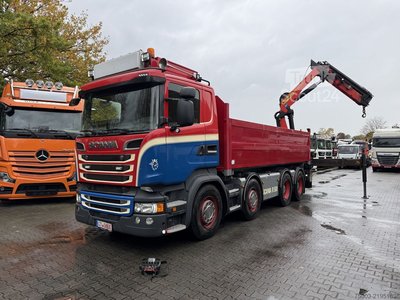 Autokran Scania R580 V8 8X4 Kipper Kran Palfinger 22002 gebraucht