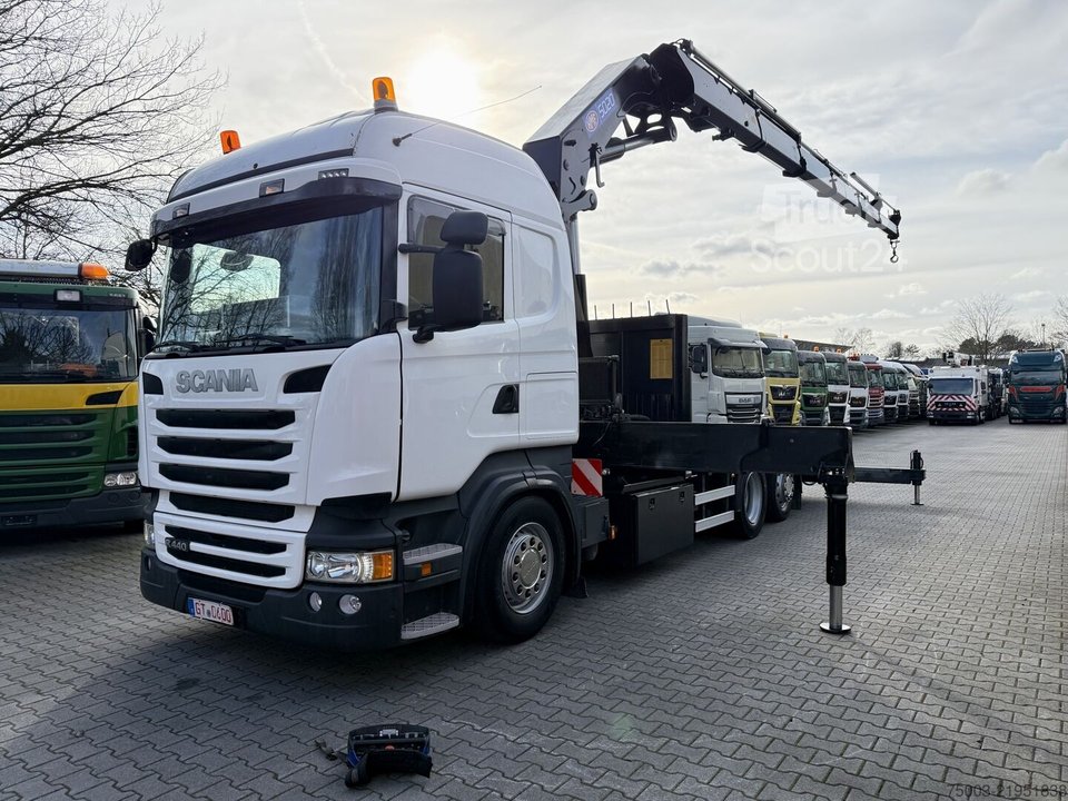 LKW mit Pritsche (offen) Scania R440 6X2*4 Kran HMF 5020 K5 gebraucht