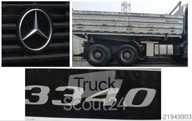 dump truck MERCEDES-BENZ 3340 / ACTROS / GESTEINSKIPPER / BORDMATIC / TÜV použitý
