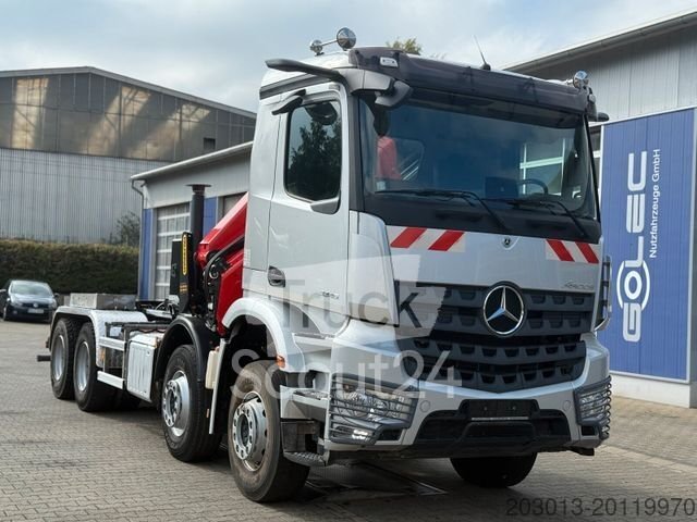 Autokran MERCEDES-BENZ Arocs 3246 8x4 Abrollkipper Kran Palfinger 19001 gebraucht