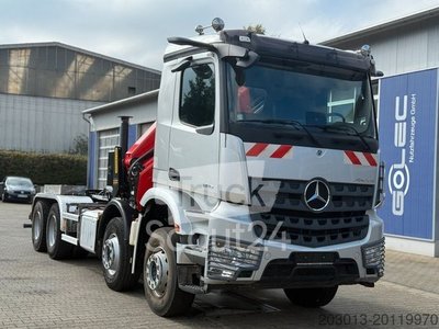 Autokran MERCEDES-BENZ Arocs 3246 8x4 Abrollkipper Kran Palfinger 19001 gebraucht