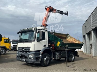 Dreiseitenkipper LKW MERCEDES-BENZ Arocs 1835 K 2-Achs Kipper Kran Atlas 126.3 gebraucht