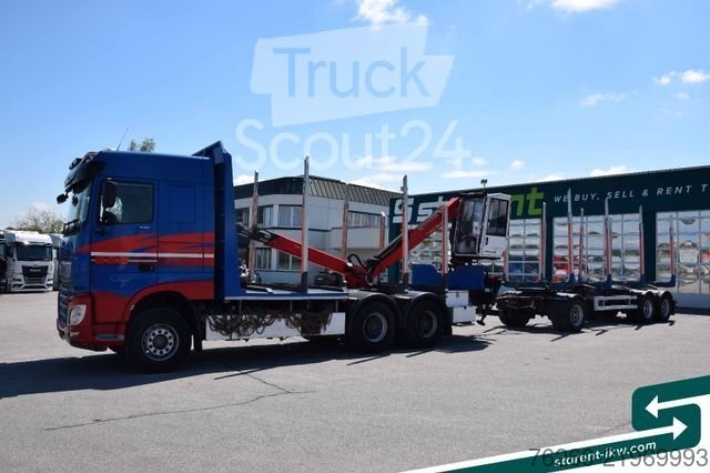 Holztransporter LKW DAF XF 530 6x4 Holzaufbau Kran Palfinger + Gsodam gebraucht