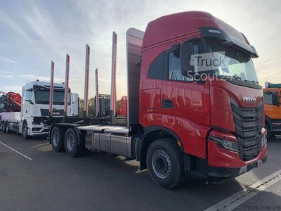 Holztransporter Iveco X-WAY 570 6x4 BL  Kurzholz-LKW Kran nach Wahl gebraucht