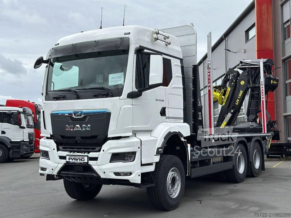 Дерево транспортер MAN TGS 33.520 6x4 BL 3900 Коротка деревна платформа